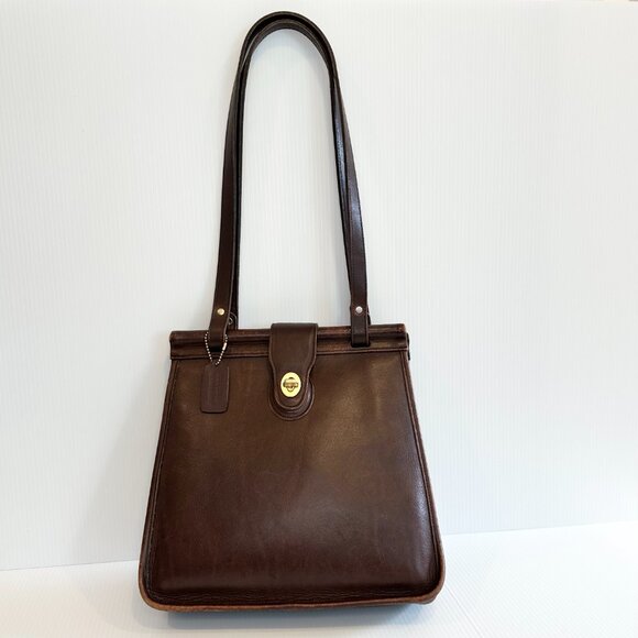 Vintage Coach Weston Shopper 9021 Mahogany Leather Shoulder Bag - Picture 2 of 14